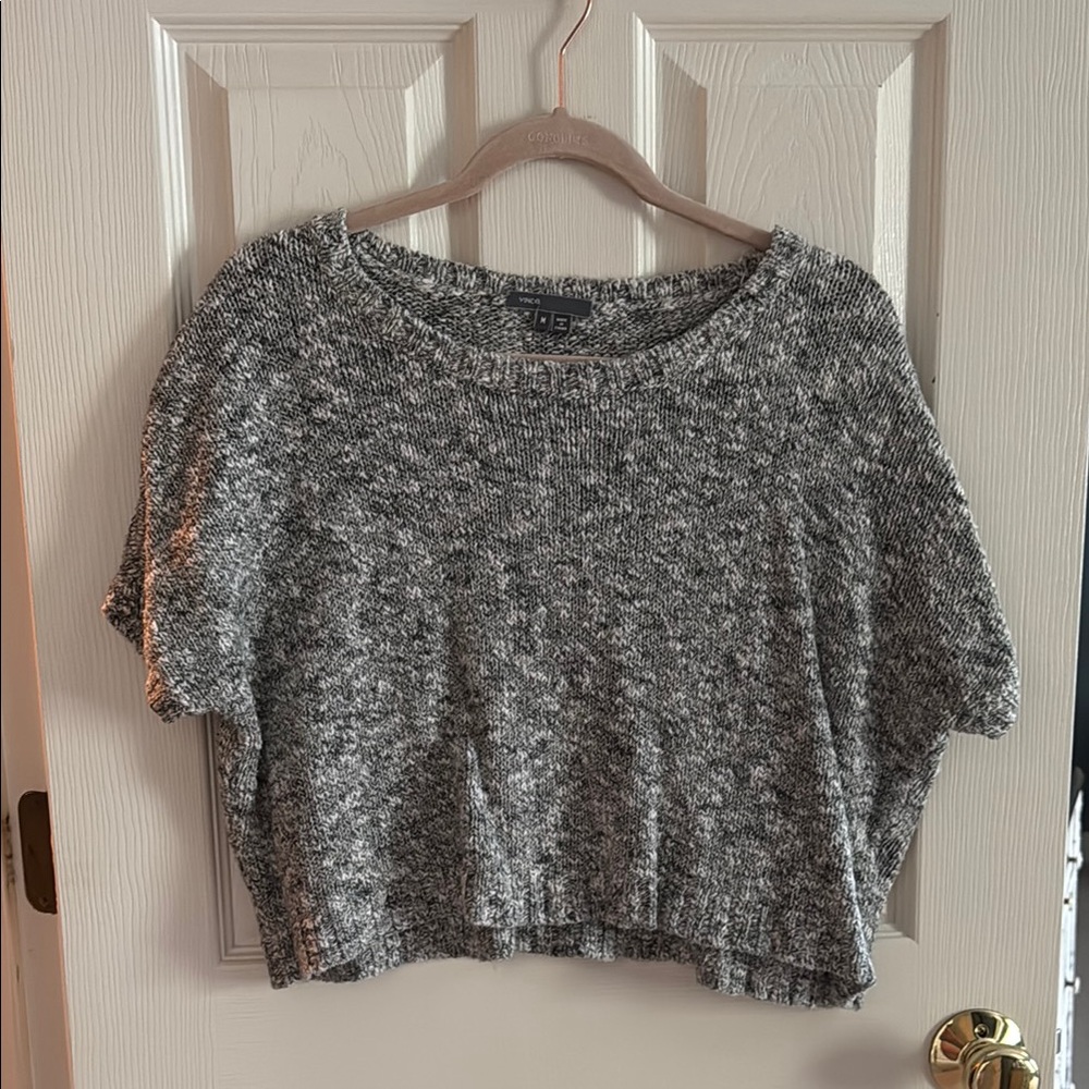 Gray Knit Cropped Sweater